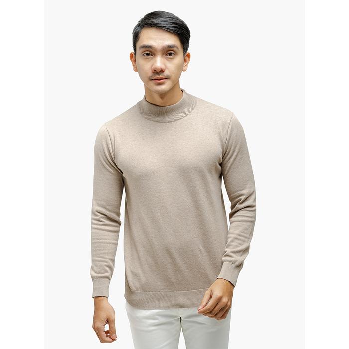 Gambar Sweater Rajut Pria Gomuda Mock Turtleneck - Choco, L dari Gomuda undefined Tokopedia