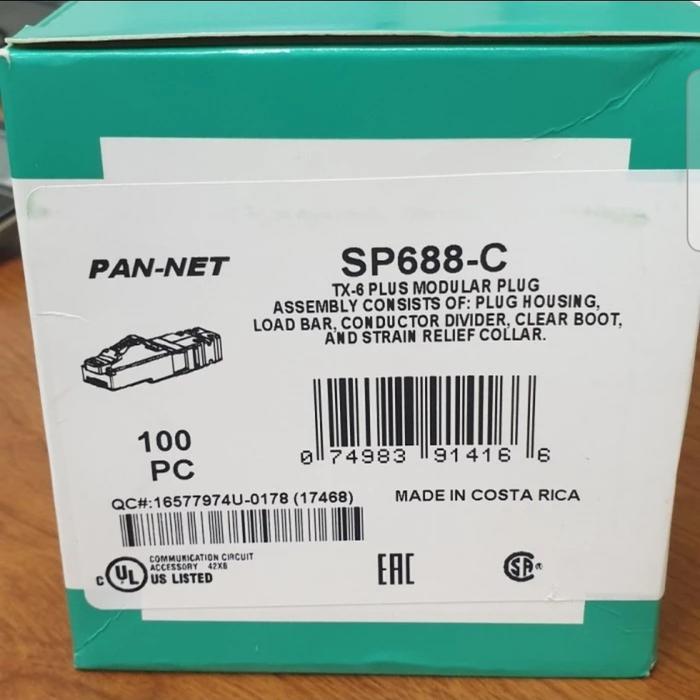 PANDUIT SP688-C 4-Pair 23-24 AWG Cat 6 UTP Modular Plug (100/Pack