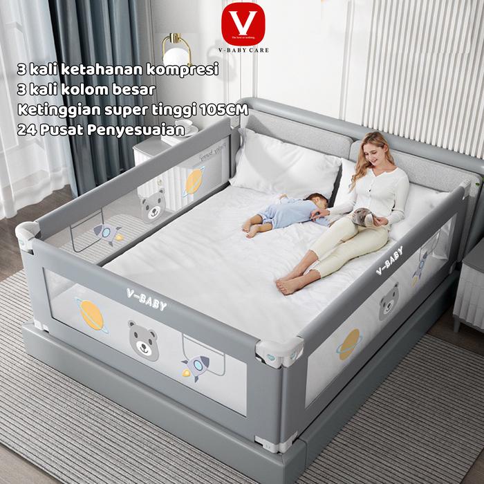 Gambar V-BABY CARE babyBedrail Baby Bed Rail Safety Guard Bedguard VBABY-N2 - N2 GREY 105CM, 120CM dari VBABY.CARE undefined Tokopedia