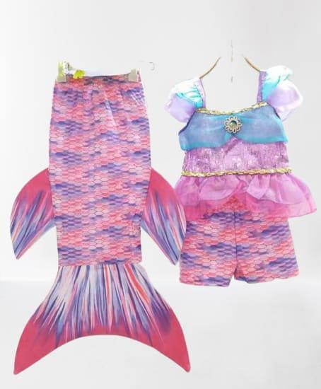 Gambar Baju Renang MERMAID 02 Dress Kostum Cosplay Putri Duyung Anak - Pink, 9 dari Reiko Store undefined Tokopedia