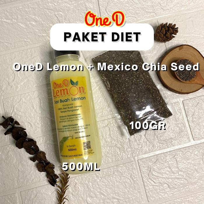 Gambar Paket Diet Sari Lemon Dan Black Chia Seed Mexico Organik Premium - 500ML+100GR dari OneD Store ID undefined Tokopedia