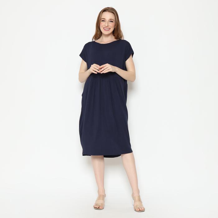 Gambar Dress Hamil Menyusui Busui Friendly Bukaan Kanan Kiri - navy dari Baju Hamil Menyusui Happymomma Kota Tangerang Selatan Tokopedia