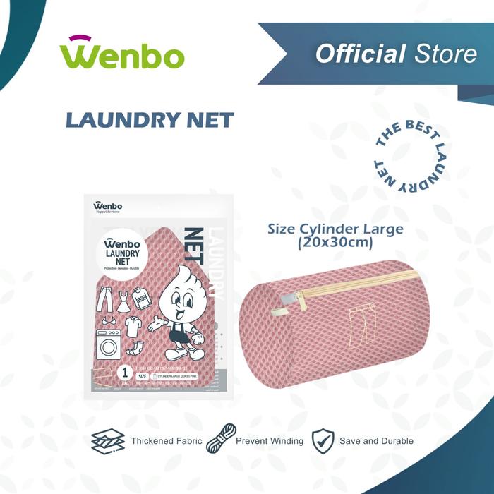 Gambar Wenbo Laundry Net / Jaring Pakaian Mesin Cuci (Cylinder Large 20x30cm) - CL- Pink dari Wenbo Indonesia undefined Tokopedia