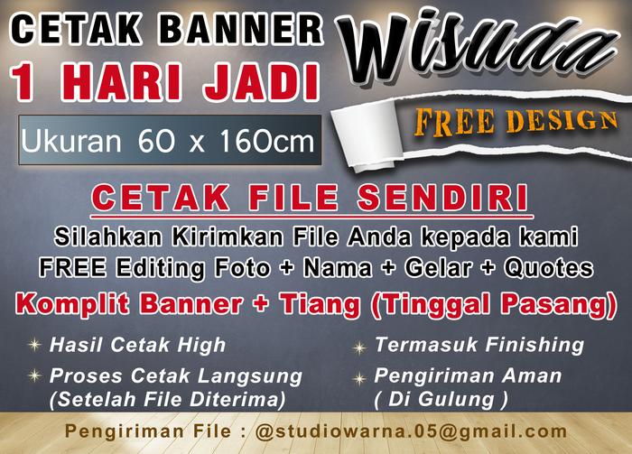 Gambar Banner Wisuda Graduation Spanduk Selamat Lulus Congratulation Banner - File Sendiri dari Papi-D undefined Tokopedia