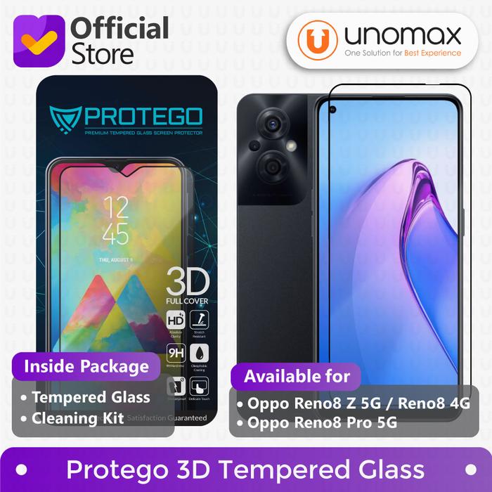 Gambar Tempered Glass Oppo Reno8 Pro 5G/8 Z 5G/Reno8 4G Protego 3D Full Cover - Reno8 Pro 5G dari unomax undefined Tokopedia