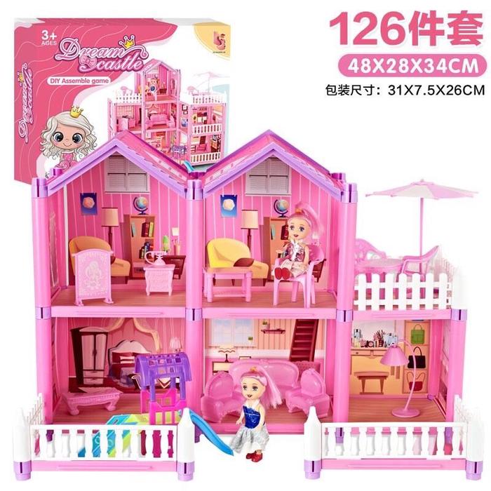 Gambar Mainan Rumah Rumahan Anak Perempuan Lengkap Perabot Rumah Villa Anak - 2 lantai 126pcs dari JD Toys1689 undefined Tokopedia