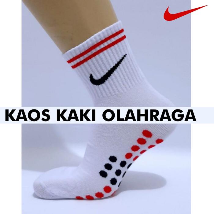 Kaos Kaki Olahraga Pendek Pria Wanita Tebal Sport NIK Sock Gym Murah Putih