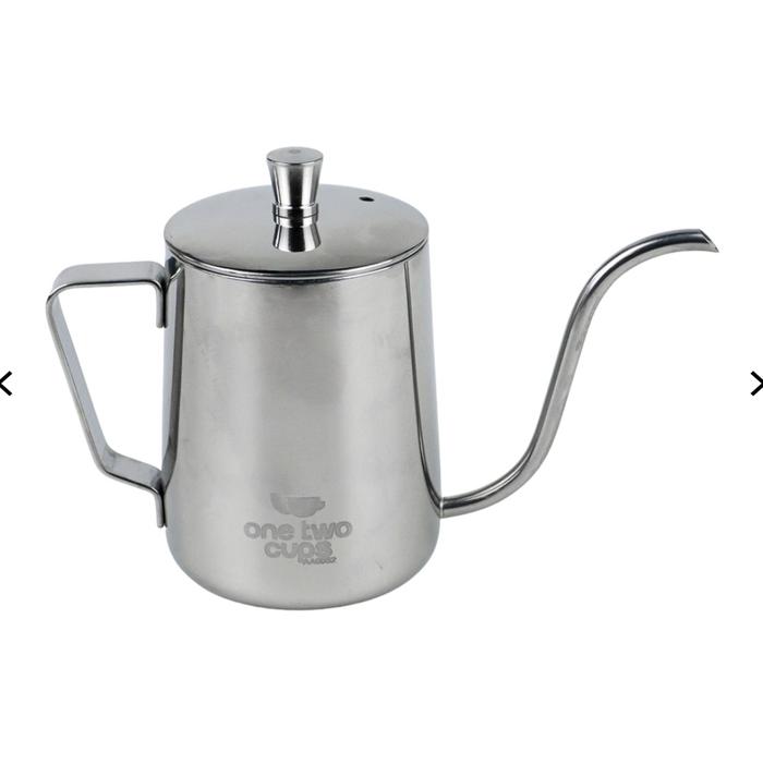 Gambar Teko Kopi Leher Angsa V60 350 ml/ Kettle Gooseneck Drip Coffee V60 - SILVER TUTUP dari Grande Coffee ID undefined Tokopedia