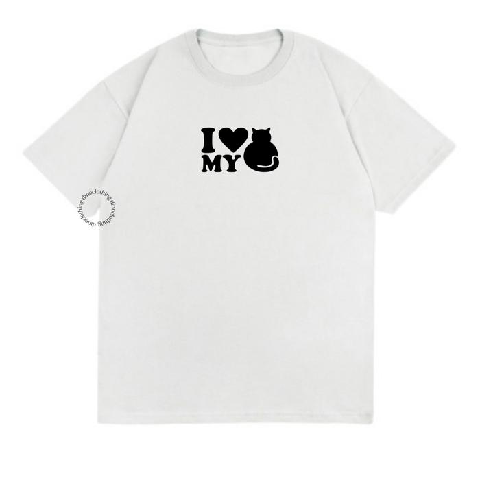 Gambar DINO CLOTHING - KAOS LOVE KATUN COMBED PREMIUM UNISEX WANITA PRIA OVER - Putih, S dari This is Dino undefined Tokopedia