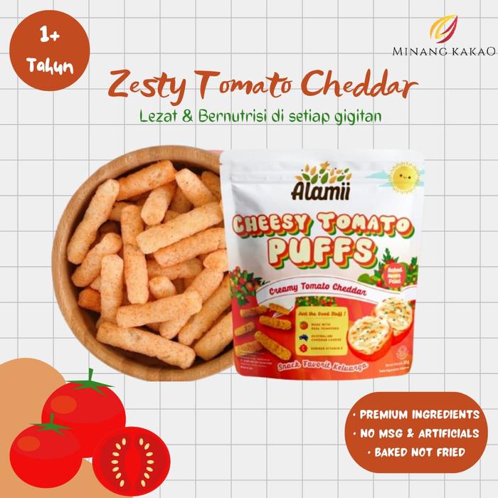 Gambar Snack Bayi / Anak - Alamii Cheesy Tomato Puffs - 25G dari Minang Kakao undefined Tokopedia