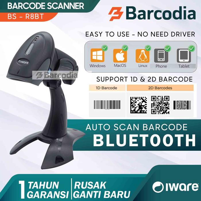 Gambar BARCODE SCANNER E-FAKTUR QR CODE 2D/1D IWARE R8S USB - BLUETOOTH dari Barcodia undefined Tokopedia