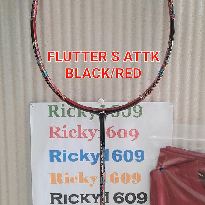 Gambar RAKET BADMINTON HUNDRED FLUTTER S ATTACK - POWER ATTACK (32 LBS) JAPAN - BLACK/RED, LINING AP6 dari Ricky1609 undefined Tokopedia