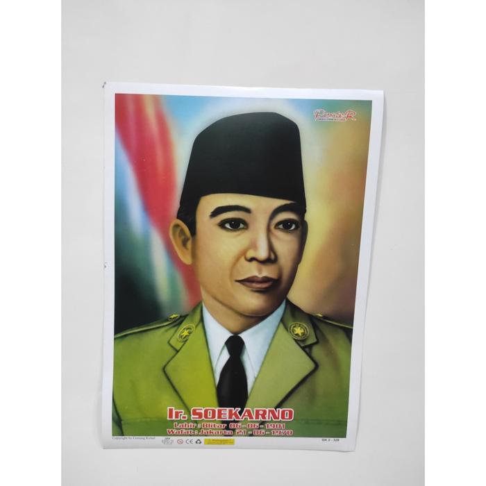 Gambar Poster Pahlawan Nasional Indonesia Tokoh Nasional RI - Ir. Soekarno dari Heppyshop Heppyshop undefined Tokopedia