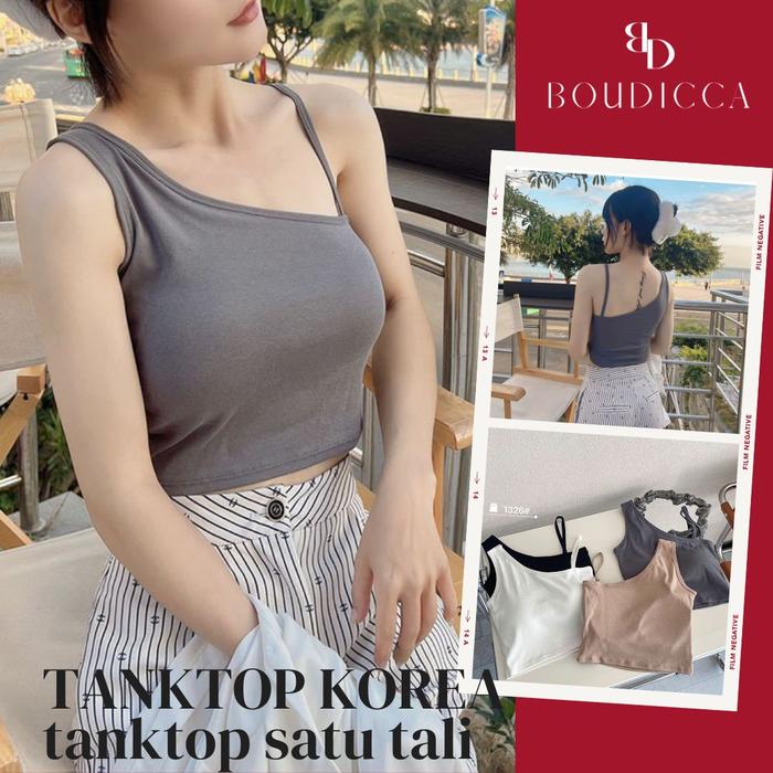 Gambar LULU Tank Top Fashion Korea Camisol Wanita Singlet Tanktop Korea - GREY dari Boudicca Woman Apperal undefined Tokopedia