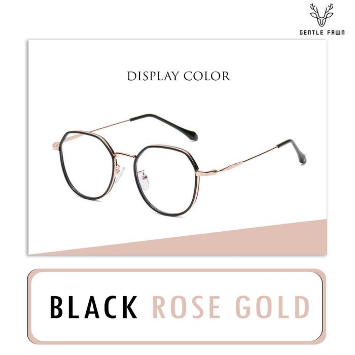 Gambar Gray Pink Kacamata Antiradiasi Blueray UV Korea Fashion Wanita 1008 - black rose gold, blueray normal dari Gray Pink undefined Tokopedia