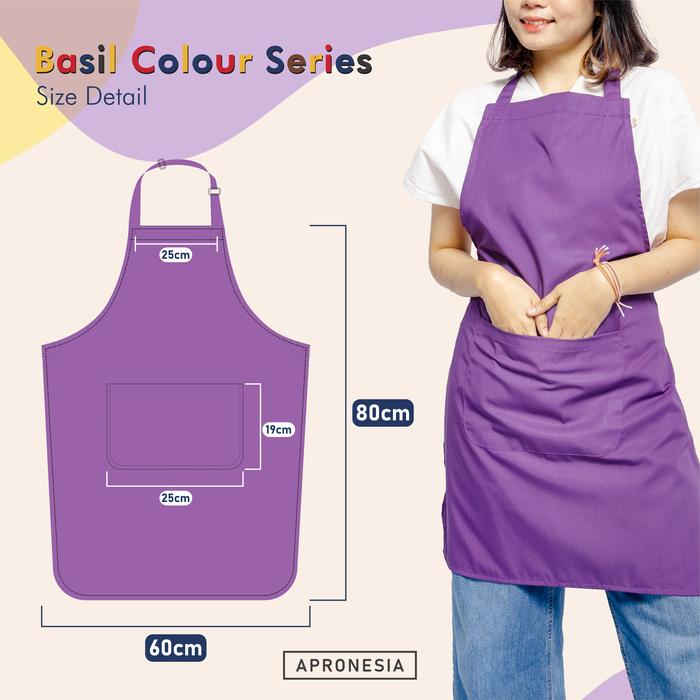 Gambar Apron Basil Color Series UNGU | Celemek Masak Barista | Apronesia dari Apronesia Store undefined Tokopedia