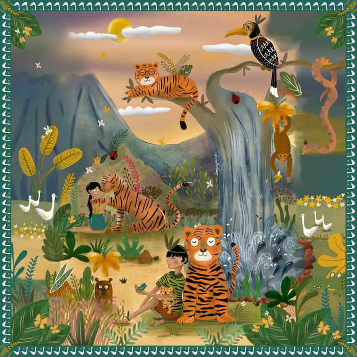 Gambar Scarf Sumatran Tiger - 110 x110 cm dari SANCRAFT ID undefined Tokopedia
