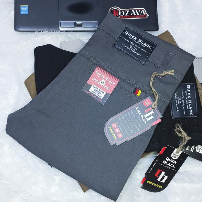 Gambar celana panjang chino pria slim fit QUICK BLACK Melar Distro - Abu-abu, 27-28 dari DUTTA_STORE undefined Tokopedia