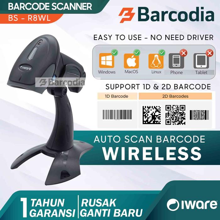 Gambar BARCODE SCANNER E-FAKTUR QR CODE 2D/1D IWARE R8S USB - WIRELESS dari Barcodia undefined Tokopedia