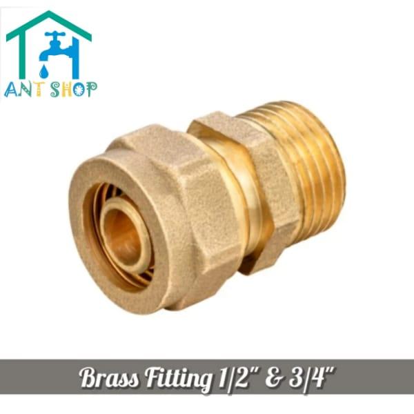 Gambar Sok kran Sambungan pipa air panas 1/2inch SPL - Fitting kuningan 3/4 - 1/2INCI dari Dunia Acc shop undefined Tokopedia