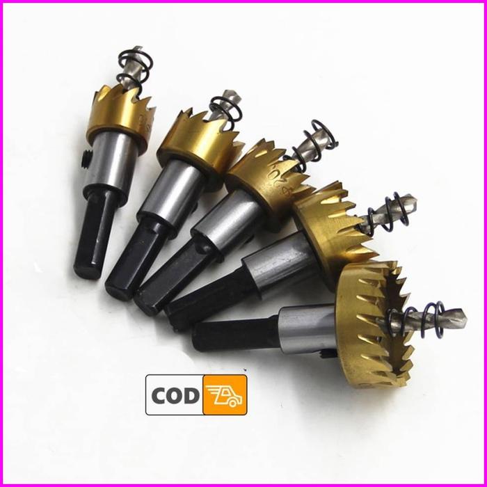 Gambar Mata Bor Besi Baja 1 Set Bulat Hole Saw Carbide 5 Pcs Melubangi Plat B dari cakhralinesaint undefined Tokopedia