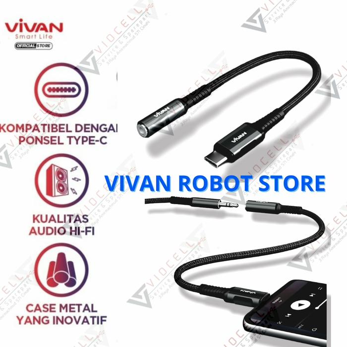 Gambar VIVAN VAC01 TYPE C TO JACK 3.5 ADAPTER USB C TO HEADSET ORIGINAL dari STONES ACC 89A undefined Tokopedia