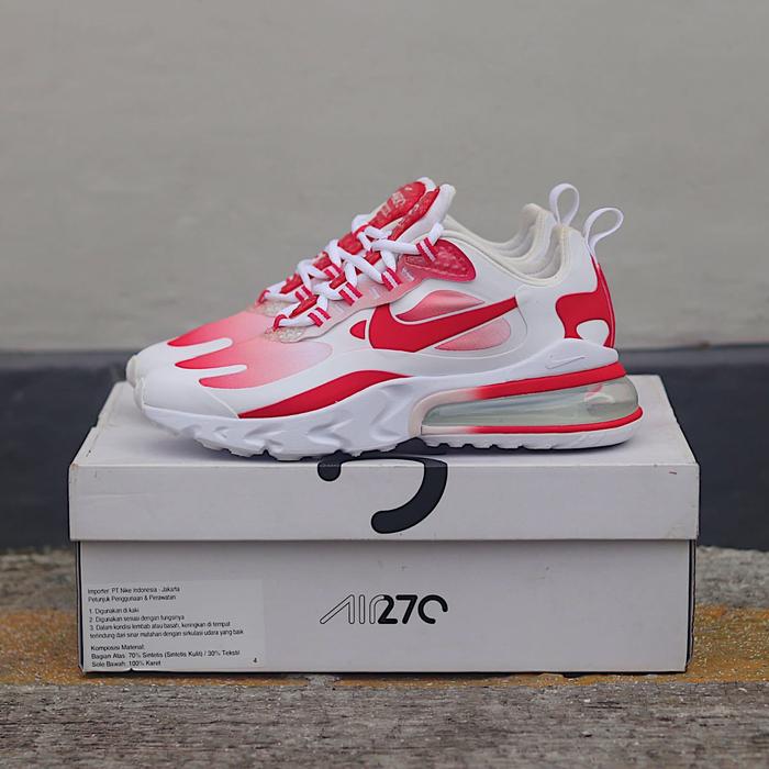 Jual SEPATU WANITA NIKE AIR MAX 270 REACT WHITE TRACK RED ORIGINAL