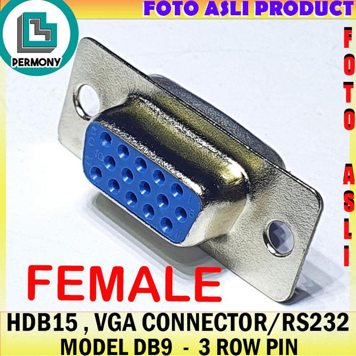 Gambar hdb15 male female vga connector konektor rs232 3 row db15 - HDB15-Female dari Permony Store undefined Tokopedia