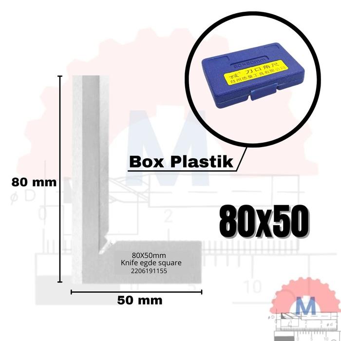 Gambar Penggaris siku presisi 90 degree precision square - 50x80mm dari Machining Solution undefined Tokopedia