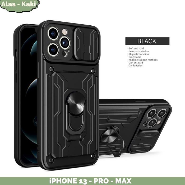 Gambar Premium Case iPhone 13 Pro Max Casing iPhone 13 Pro Slide Lens Protect - Hitam, iP 13 Pro Max dari UNBOXING ID undefined Tokopedia