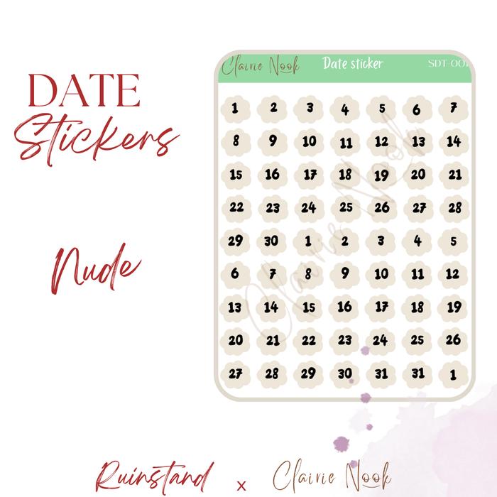 Gambar Date Sticker Label Warna - Dekorasi Bullet Journal Clairie Nook - Cokelat dari Ruinstand undefined Tokopedia