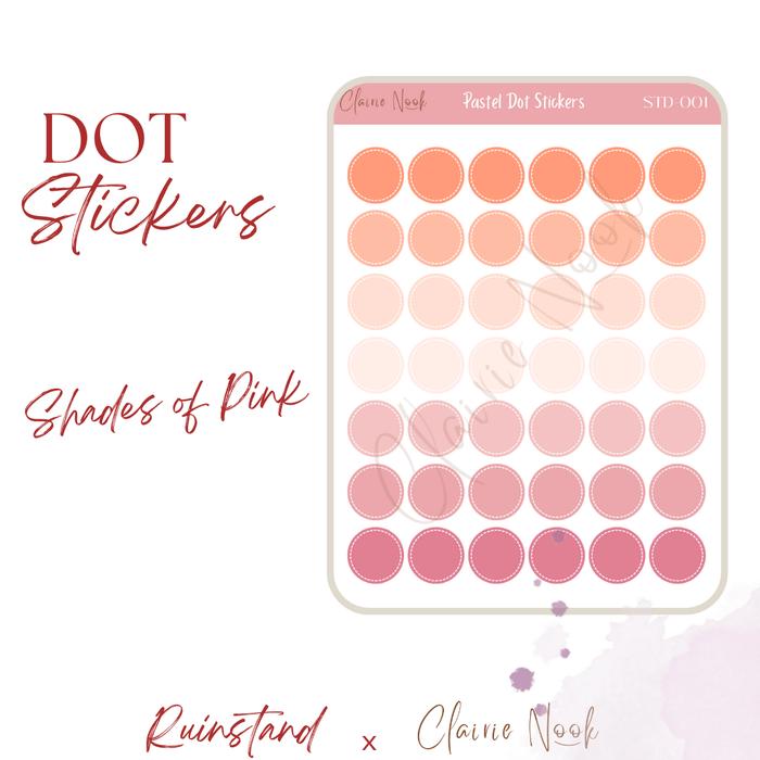 Gambar Sticker Label Dot Warna Warni - Dekorasi Bullet Journal Clairie Nook - Shades of Pink, Vinyl dari Ruinstand undefined Tokopedia