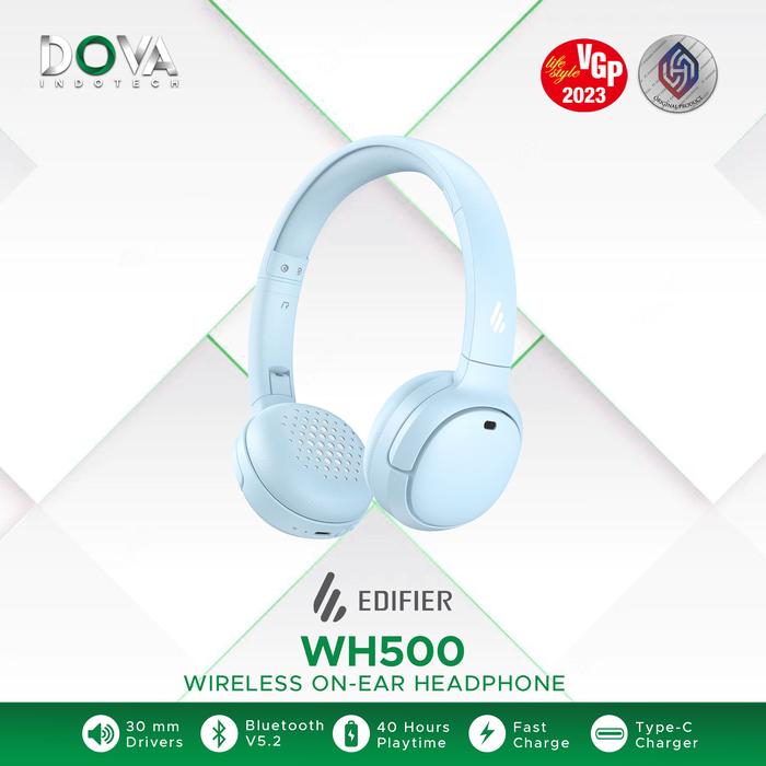 Gambar EDIFIER WH500 Wireless On-Ear Headphones - Biru Muda dari Dova Indotech undefined Tokopedia