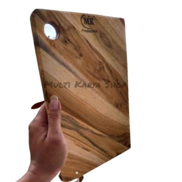 Gambar Talenan kayu jati asli ukuran besar 30x19 cm | 37x25 cm - 30cm dari Multi Karya Shopp undefined Tokopedia