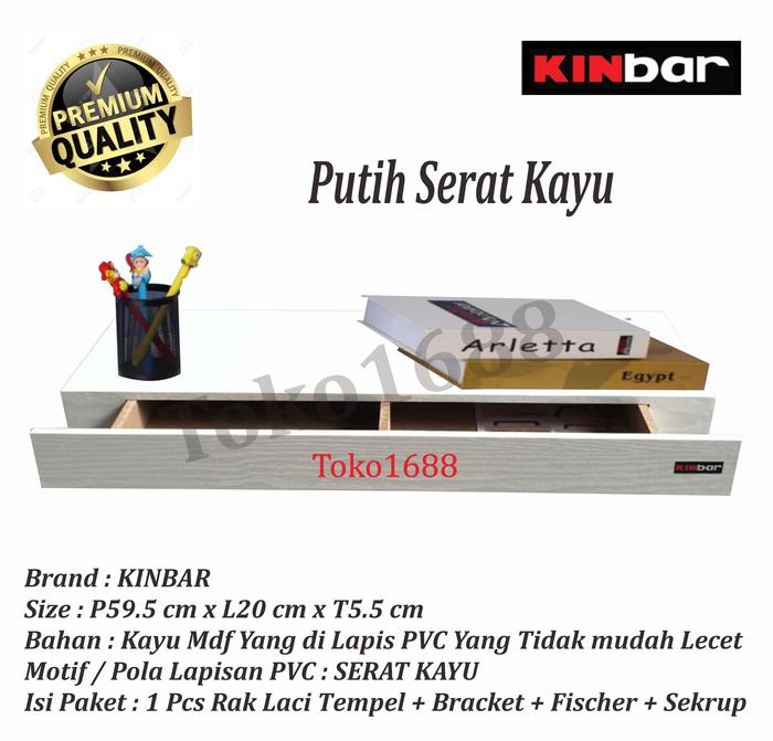 Gambar Rak Dinding Ambalan Laci Melayang/Laci Minimalis dari Kayu 60x20 1457 - Putih dari QueenFashions undefined Tokopedia