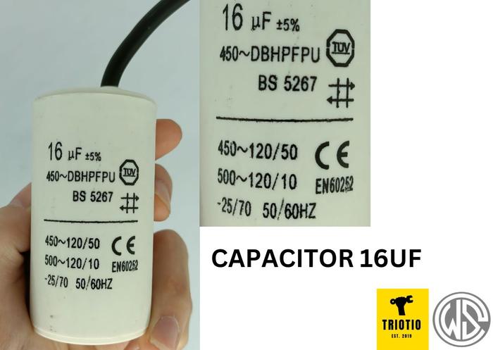 Gambar KAPASITOR POMPA AIR - 16UF dari TrioTio undefined Tokopedia