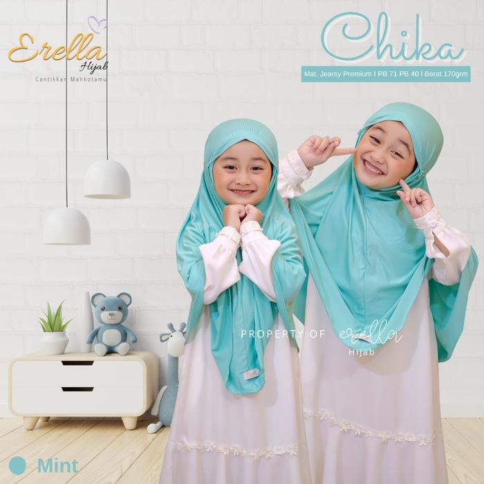 Gambar Chika Jilbab Hijab Bergo Polos Anak usia 4-12 Th Nyaman Adem By Erella - Mint dari @Denima.id undefined Tokopedia