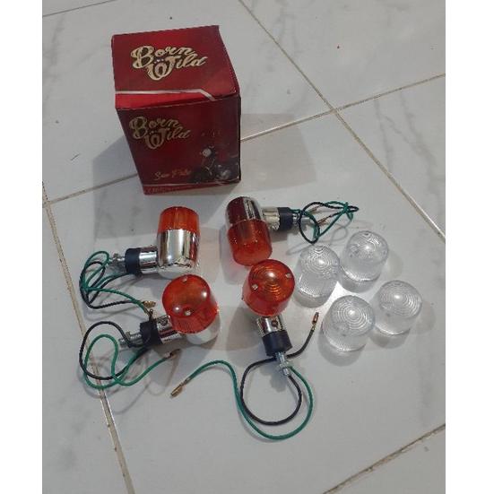 Gambar lampu sein palu bulat cb gl mp tiger crome 4pcs dari motorclassic undefined Tokopedia