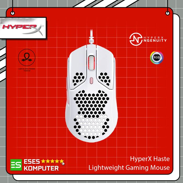 Gambar Mouse HyperX Pulsefire HASTE RGB | Light-Weight Mouse Gaming - White Pink dari ESES Komputer undefined Tokopedia