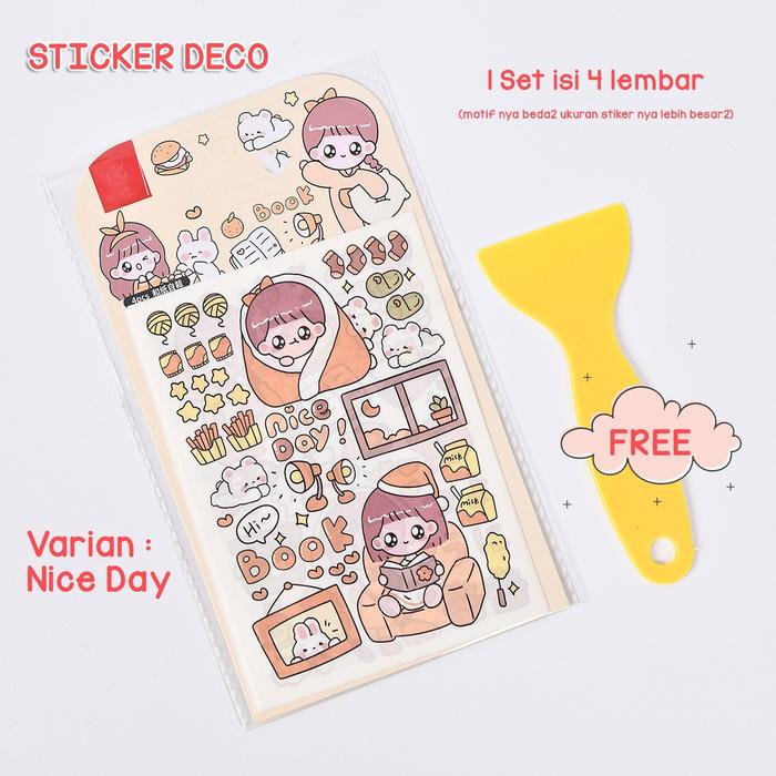 Gambar 1 set isi 4 Lembar Sticker Deco Aesthetic Lucu Momo Stiker Anti Air - Nice day dari Makmur Sukses Sejahtera undefined Tokopedia