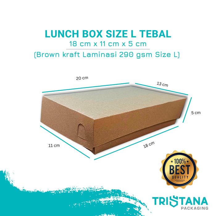 Gambar Lunch Box Size L Brown Kraft 290 gsm Laminasi Tebal Kotak Makan Kertas dari Tristana Packaging SBY undefined Tokopedia