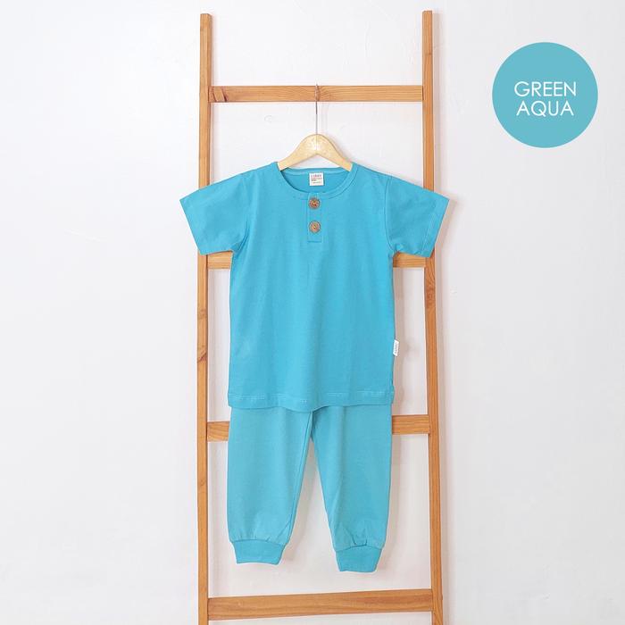 Gambar LIBBY EARTH SERIES Setelan Oblong Pendek & Celana Panjang - Green Aqua, 9-12 BULAN dari lemarianak undefined Tokopedia