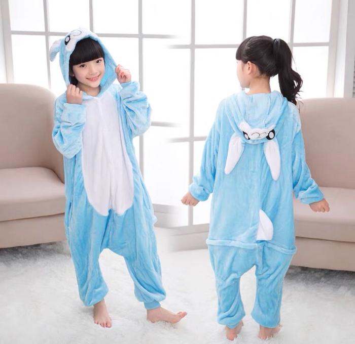 Gambar BAJU ONESIE KOSTUM KELINCI BUNNY RABBIT FULL BIRU PIYAMA KIGURUMI COSPLAY BAJU TIDUR - FULL BIRU, 100CM dari Republik Boneka undefined Tokopedia