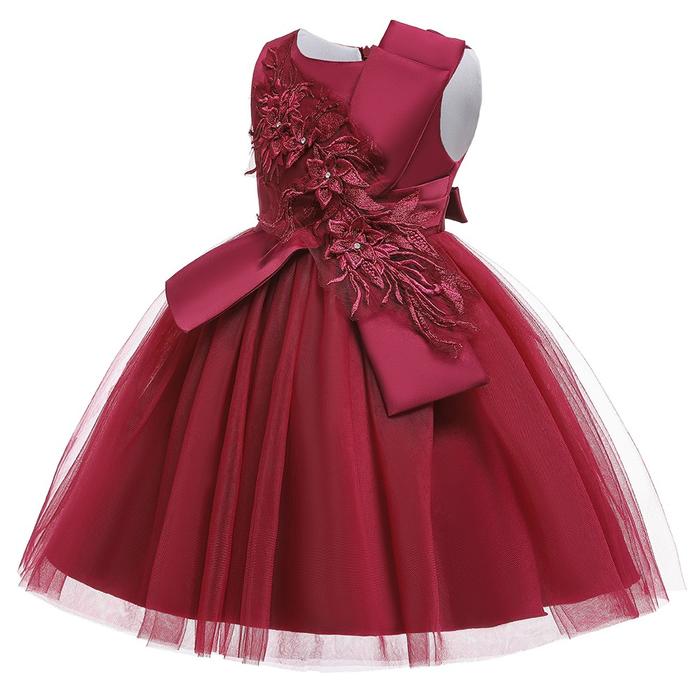 Gambar Dress Anak Perempuan Gaun Pesta Ulang Tahun Baju Dress Party Import - Merah, 110 dari BeliYu Kids undefined Tokopedia