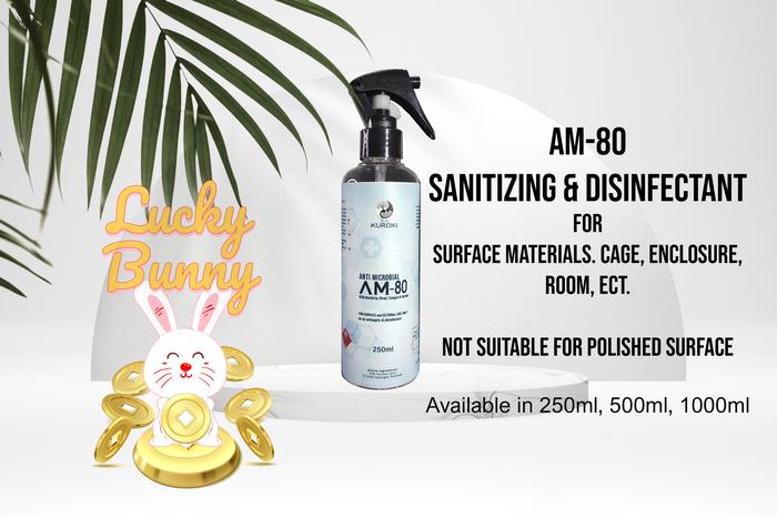 Gambar Kuroki AM-80 General Sanitizer, Sanitiser,Sanitasi, Disinfectan - 250ml SPRAY dari Lucky Bunny undefined Tokopedia