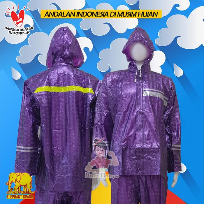 Gambar Jas Hujan Setelan Jaket Celana 3D GAJAH ELEPHANT PREMIUM BIG SIZE XXL - Ungu dari Metromama undefined Tokopedia