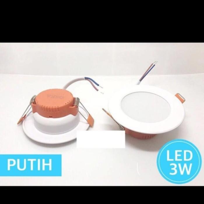 Gambar Downlight led 3 mata 3 watt / led panel 3w 3 watt / lampu led plafon - 3W MIKA SUSU, SINAR KUNING dari starlight.electric undefined Tokopedia
