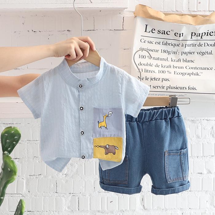 Gambar SETELAN ELEPHANT 0071 EBV Setelan Bayi Laki-laki Lengan Pendek - Blue, S dari EXCEL olshop undefined Tokopedia