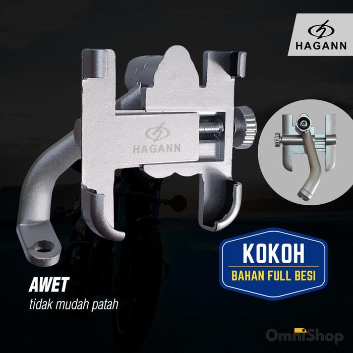 Gambar Holder HP Motor Besi Spion Pegangan Tempat Handphone Di Sepeda Motor - Silver dari Omnishop Dot Id undefined Tokopedia