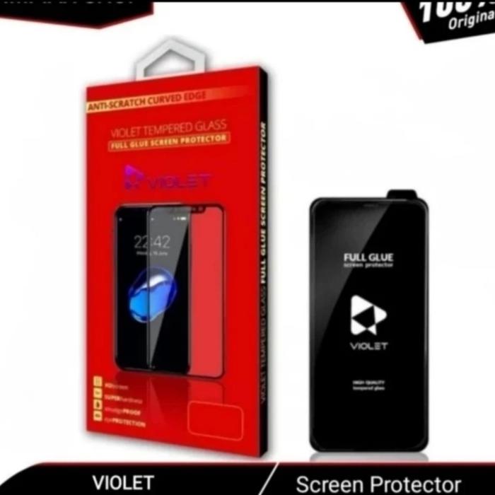 Jual tempered glass violet realme pro full cover black Kota